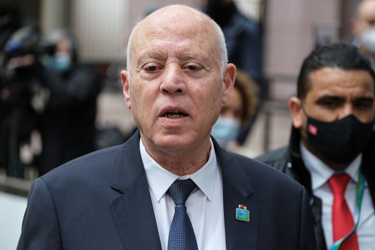 A photo of Tunisia’s President Kais Saied.