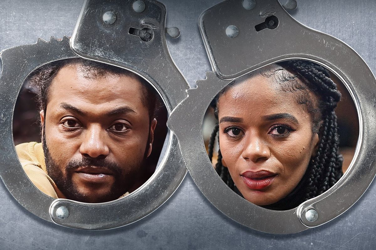 A promotional image for 'Tracking Thabo Bester.