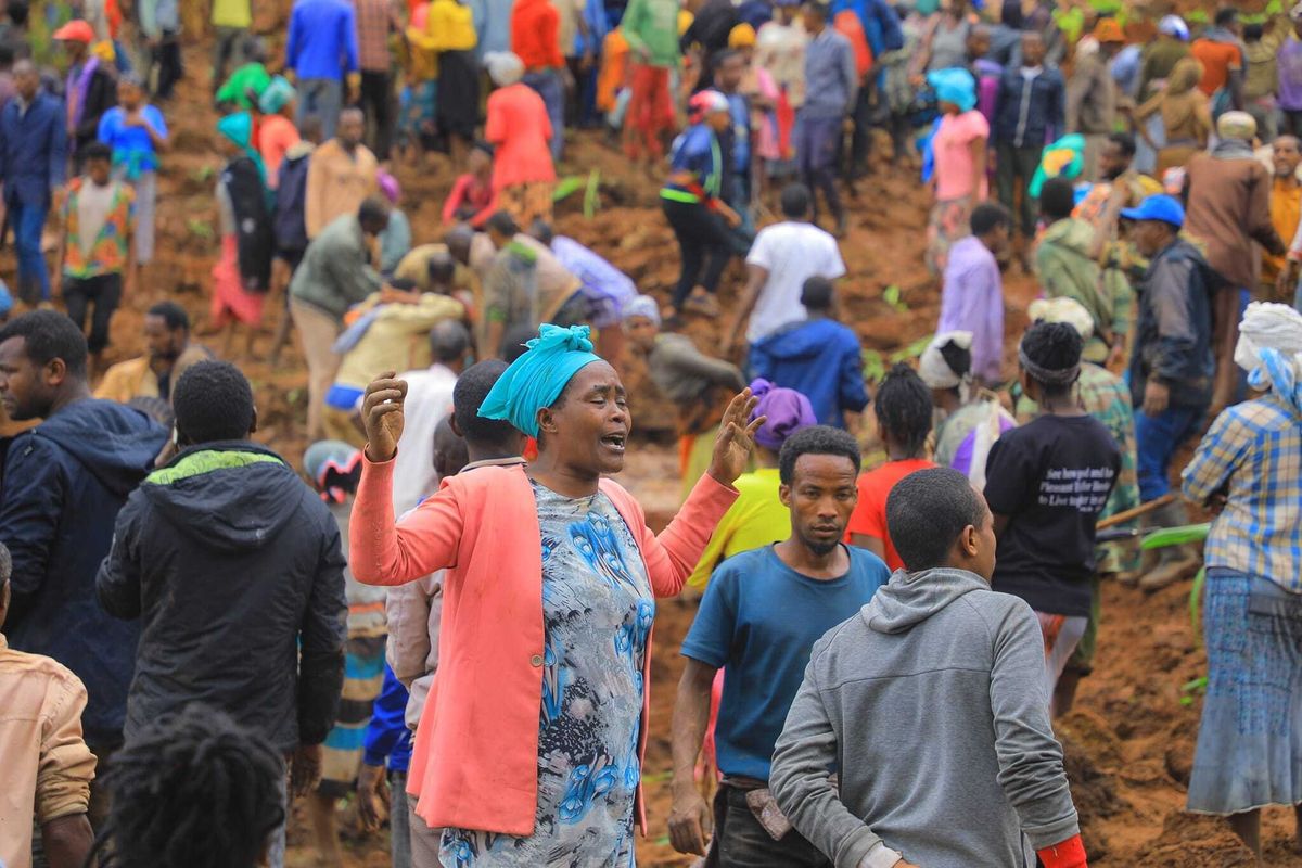 Search and rescue efforts continue after landslide in the Gofa region of southern Ethiopia on July 23, 2024.